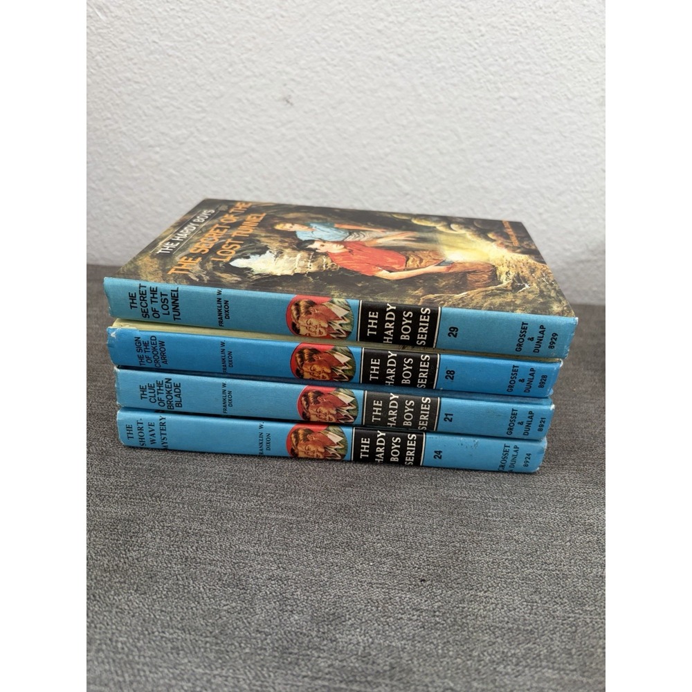 Lot Of 4 Hardy Boys Hardcover Book Lot 21, 24, 28, 29 Series Vintage Matte